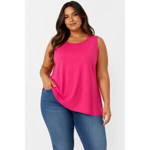 Jessica London Womens 22/24 Hot Pink Sleeveless Tunic Top Plus Size Price